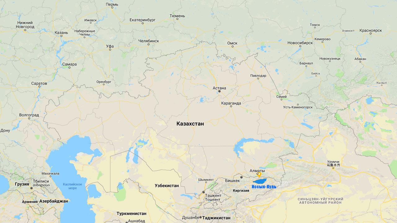 Озеро Иссык-Куль на карте